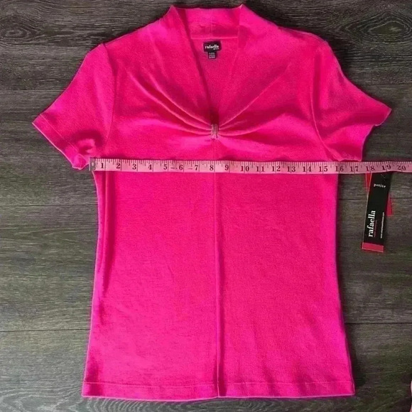 Rafaella Sportswear Subtle Bow Embellished Knit Top in Hot Pink. Size Small. NWT - Picture 15 of 16